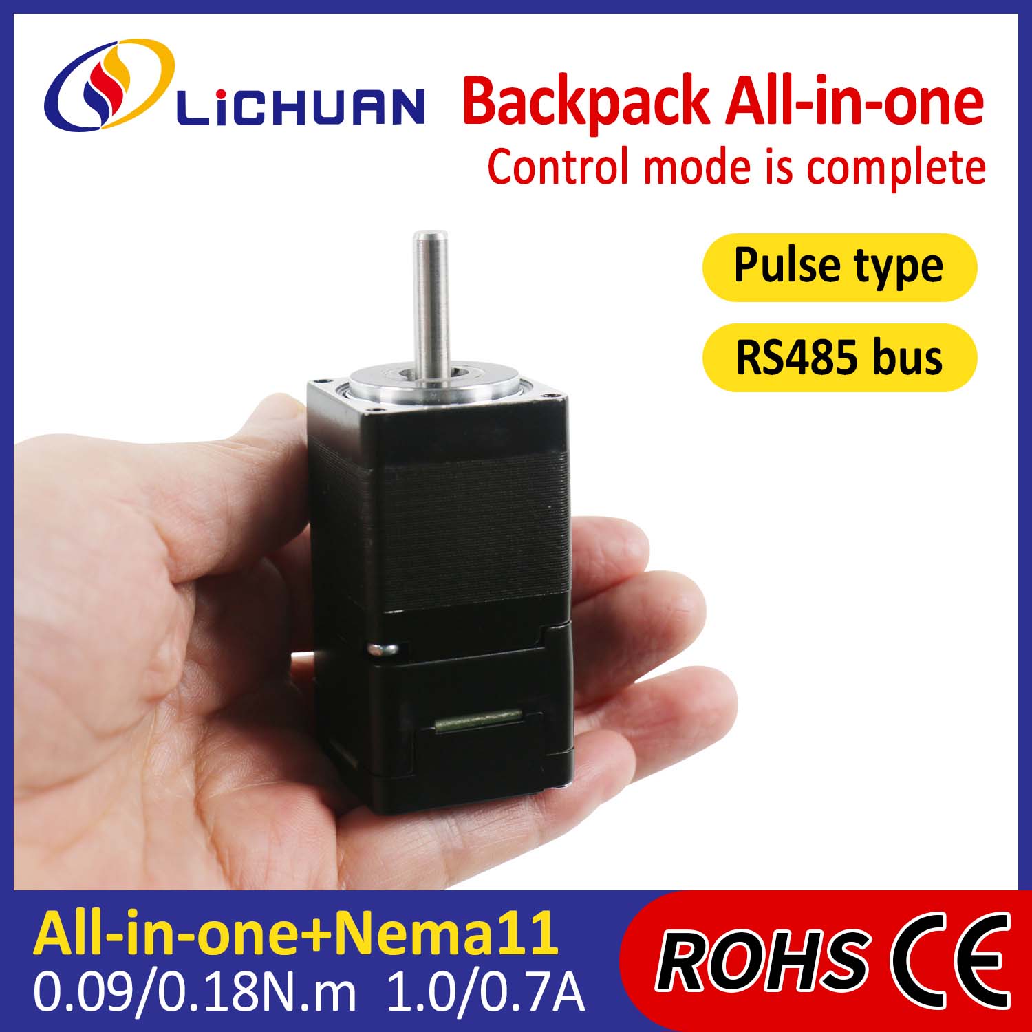 Ryggsekk Type NEMA11 Open Loop-Closed Loop Integrated Stepper Motor