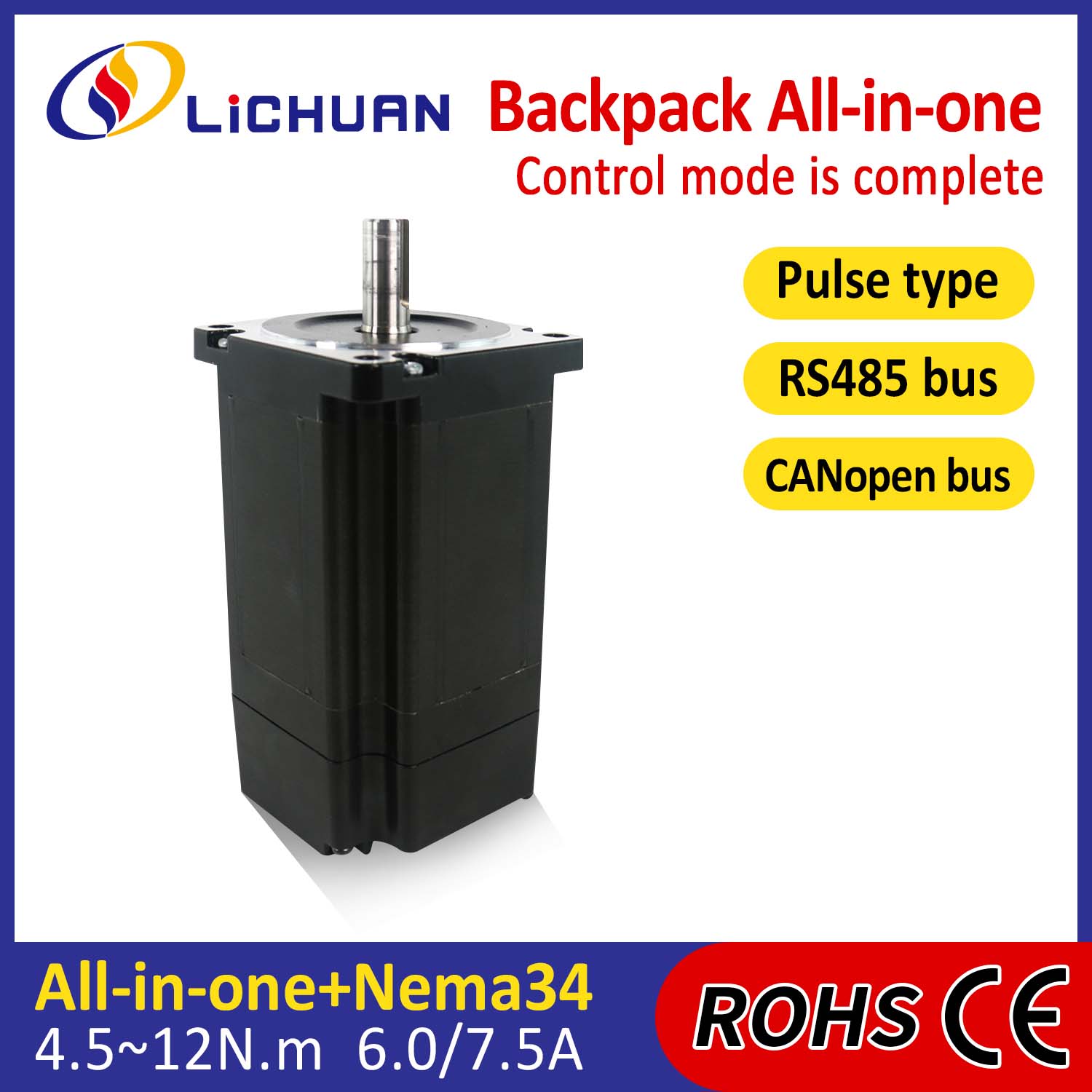 Ryggsekk Type NEMA34 Open Loop-Closed Loop Integrated Stepper Motor